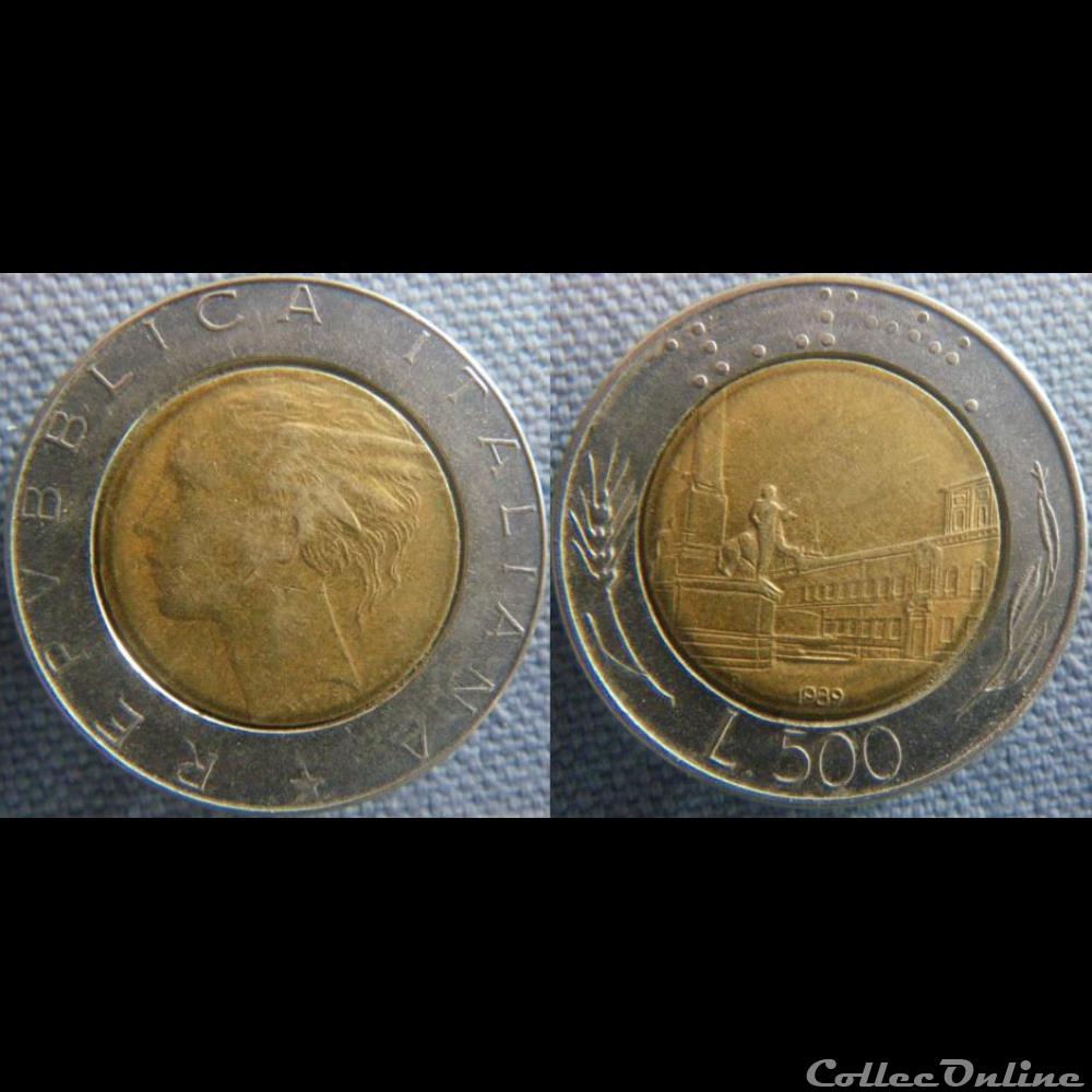 monnaie monde italie 500 lire 1989