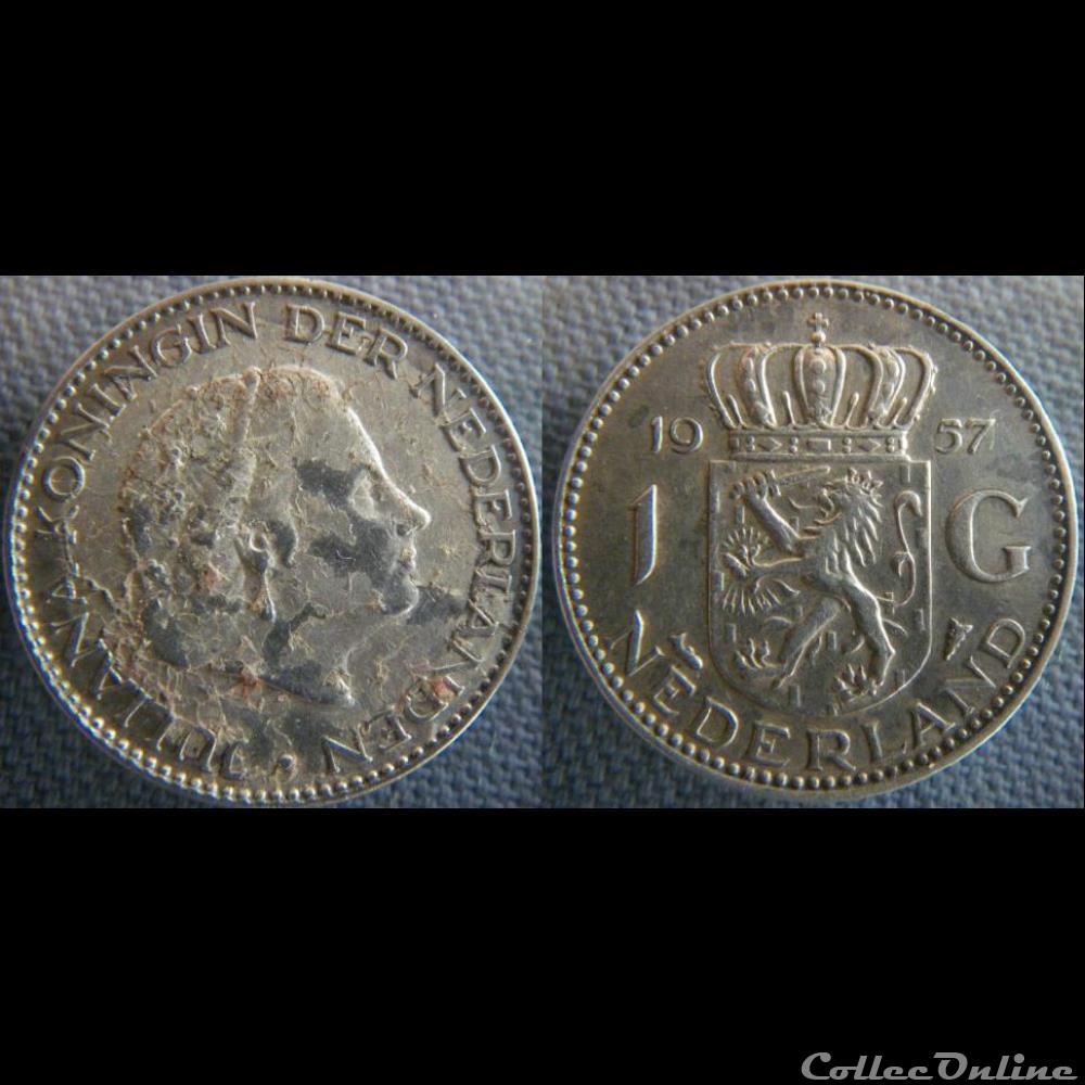 1 Gulden 1957 monnaie monde pay ba 1 gulden 1957