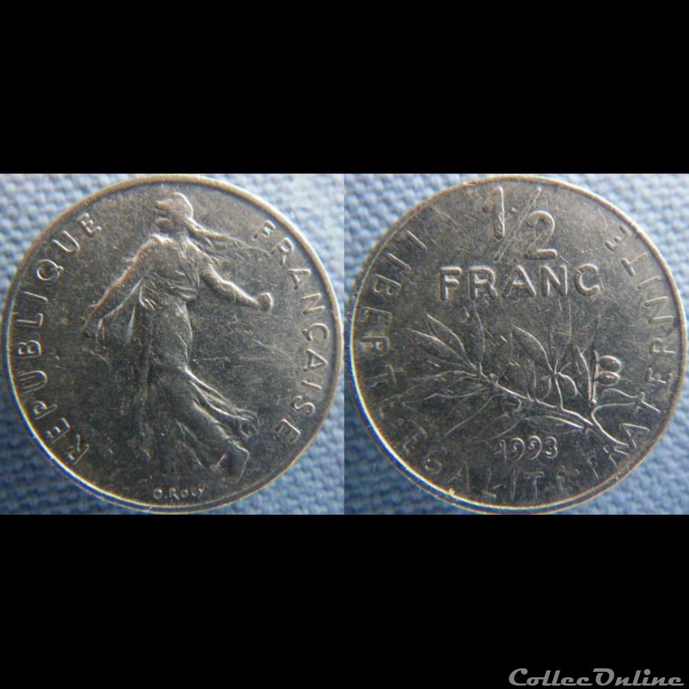 monnaie france moderne demi franc 1993