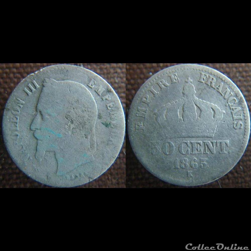 50 centimes 1865 K monnaie france moderne 50 centimes 1865 k