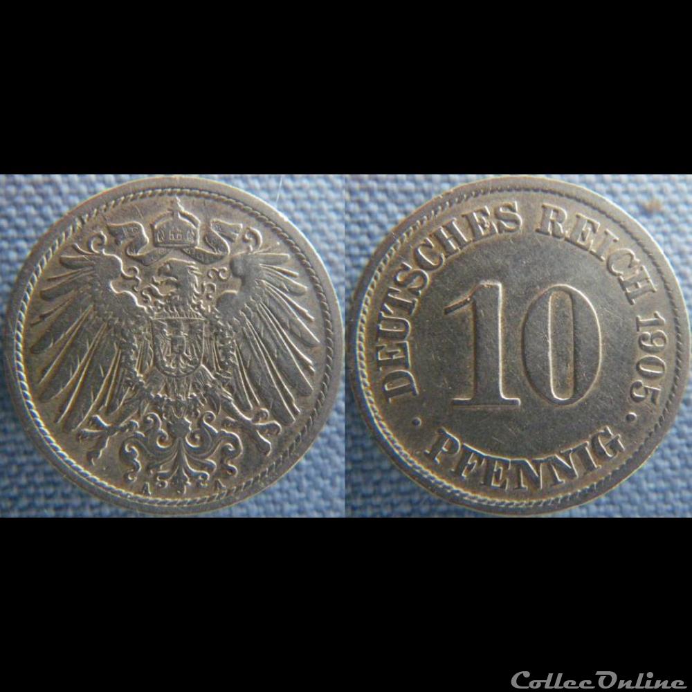 10 pfennig 1905 A monnaie monde allemagne 10 pfennig 1905 a
