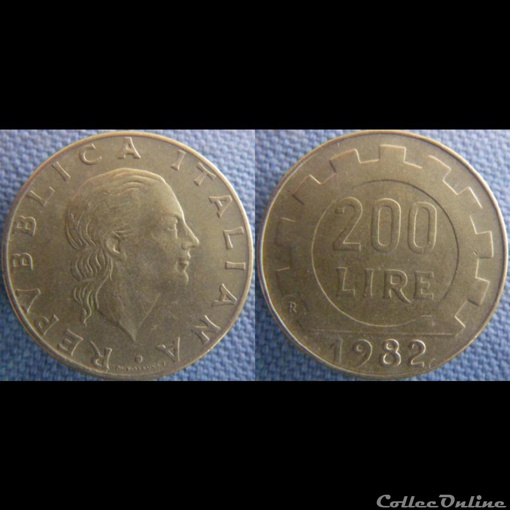 200 Lire 1982 monnaie monde italie 200 lire 1982