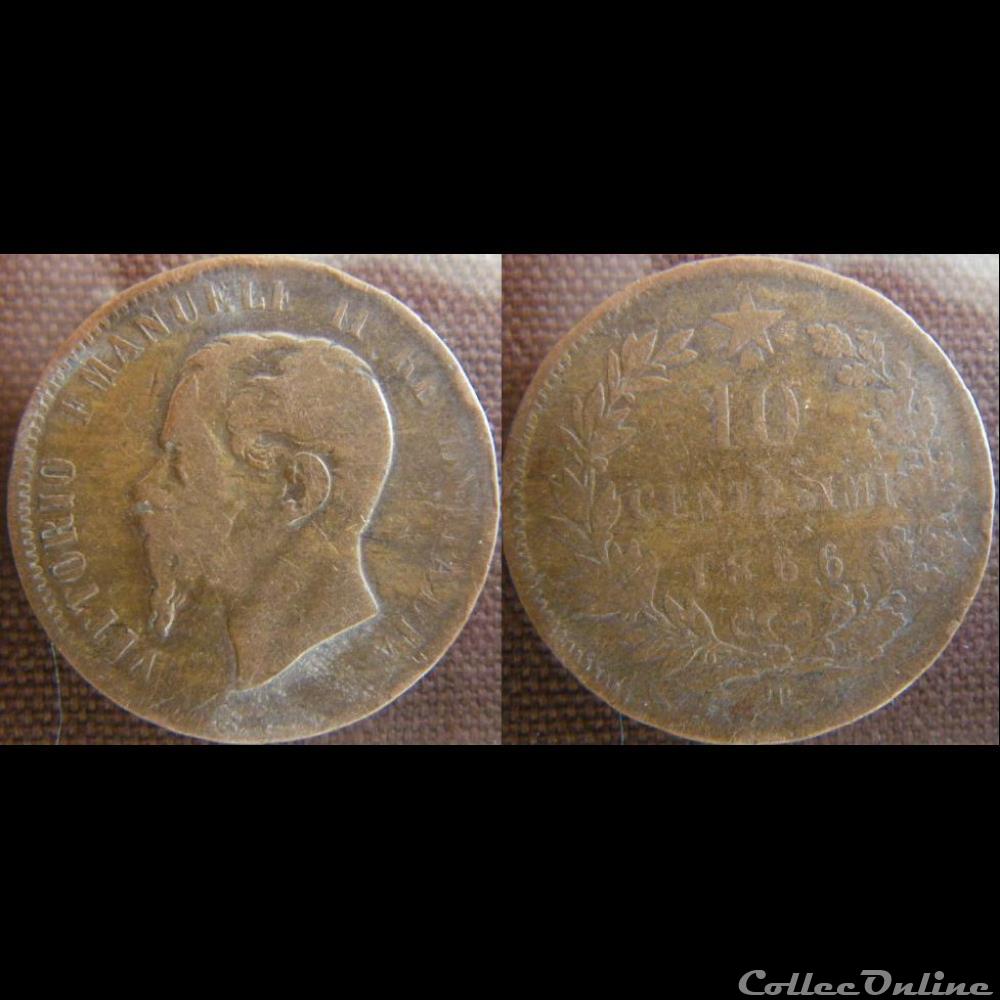 10 centesimi 1866 T monnaie monde italie 10 centesimi 1866 t