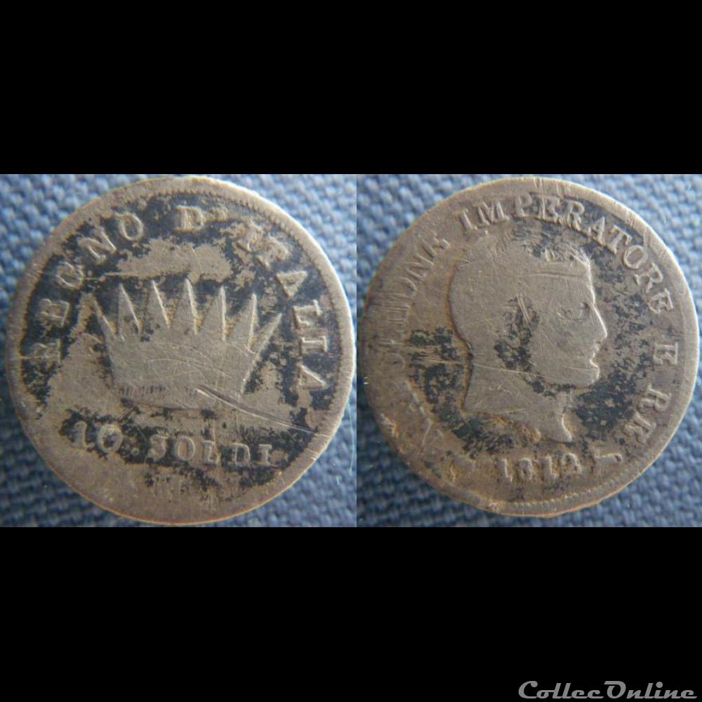 monnaie monde italie 10 soldi 1812 m