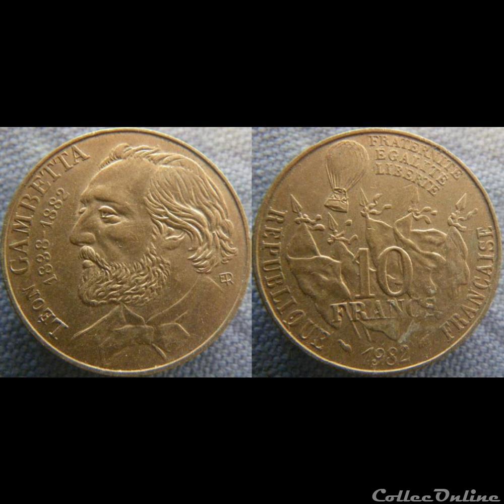 10 Francs 1982 Gambetta monnaie france moderne 10 francs 1982 gambetta