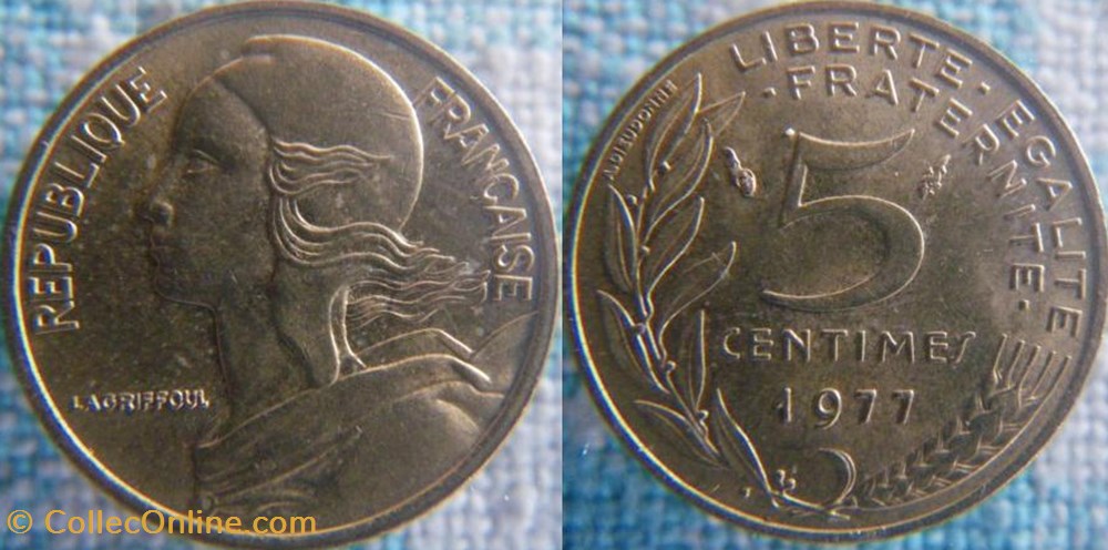 5 Centimes 1977 monnaie france a moderne 5 centimes 1977