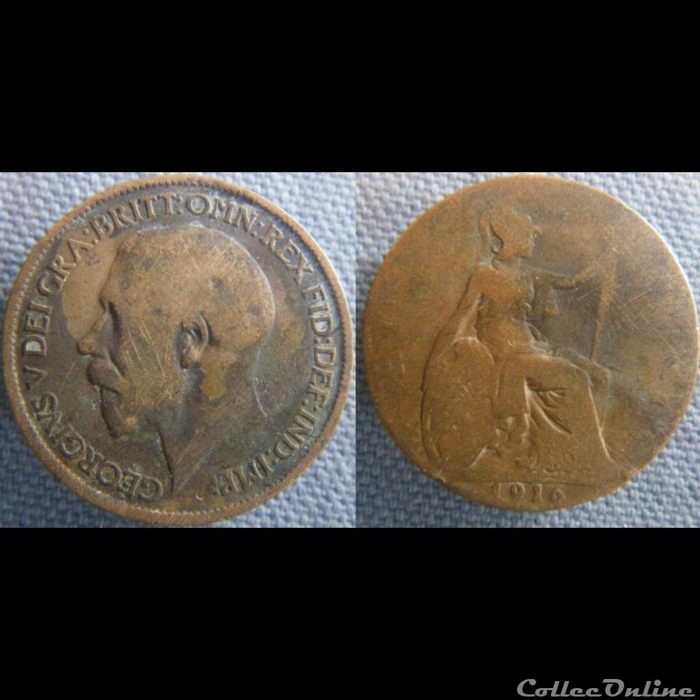 1/2 Penny 1916 monnaie monde royaume uni 1 2 penny 1916