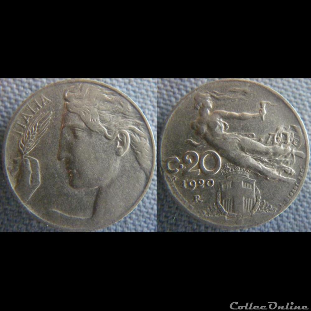 20 centesimi 1920 monnaie monde italie 20 centesimi 1920