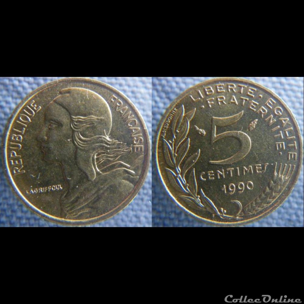 5 Centimes 1990 monnaie france moderne 5 centimes 1990