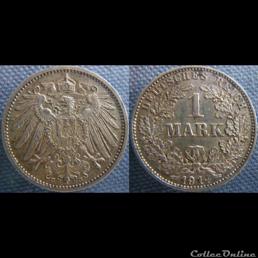 1 mark 1914 G monnaie monde allemagne 1 mark 1914 g