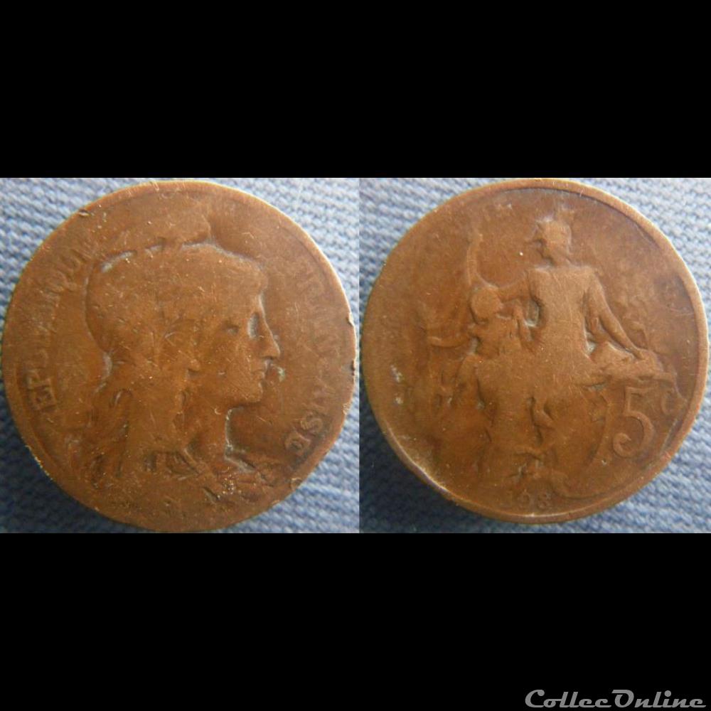 monnaie france moderne 5 centimes 1898
