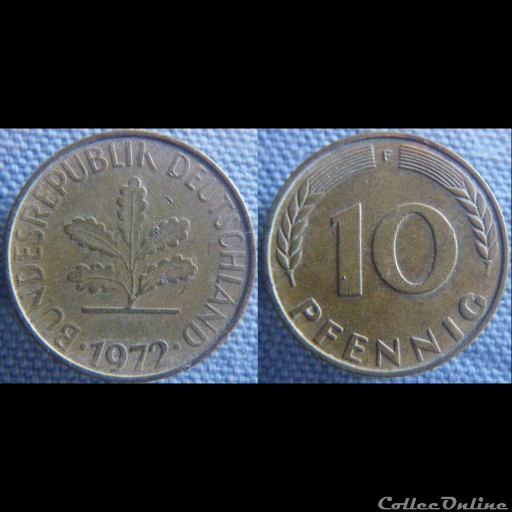 10 Pfennig 1972 F monnaie monde allemagne 10 pfennig 1972 f