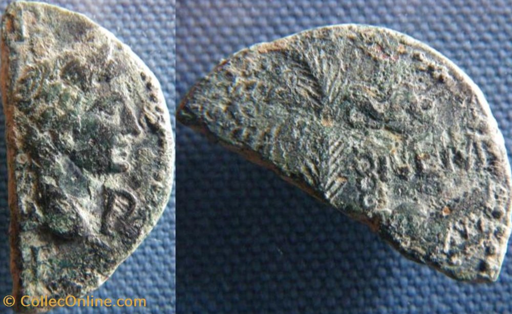 Auguste et Agrippa - Dupondius de Nîmes - Fraction - Type 4 monnaies antiques romaines republicaines imperiales auguste et agrippa dupondius de nimes fraction type 4