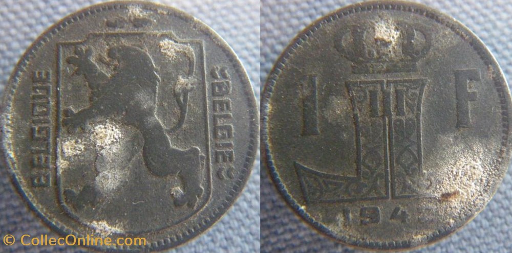 1 Franc 1942 FR - FL monnaie monde belgique 1 franc 1942 fr fl