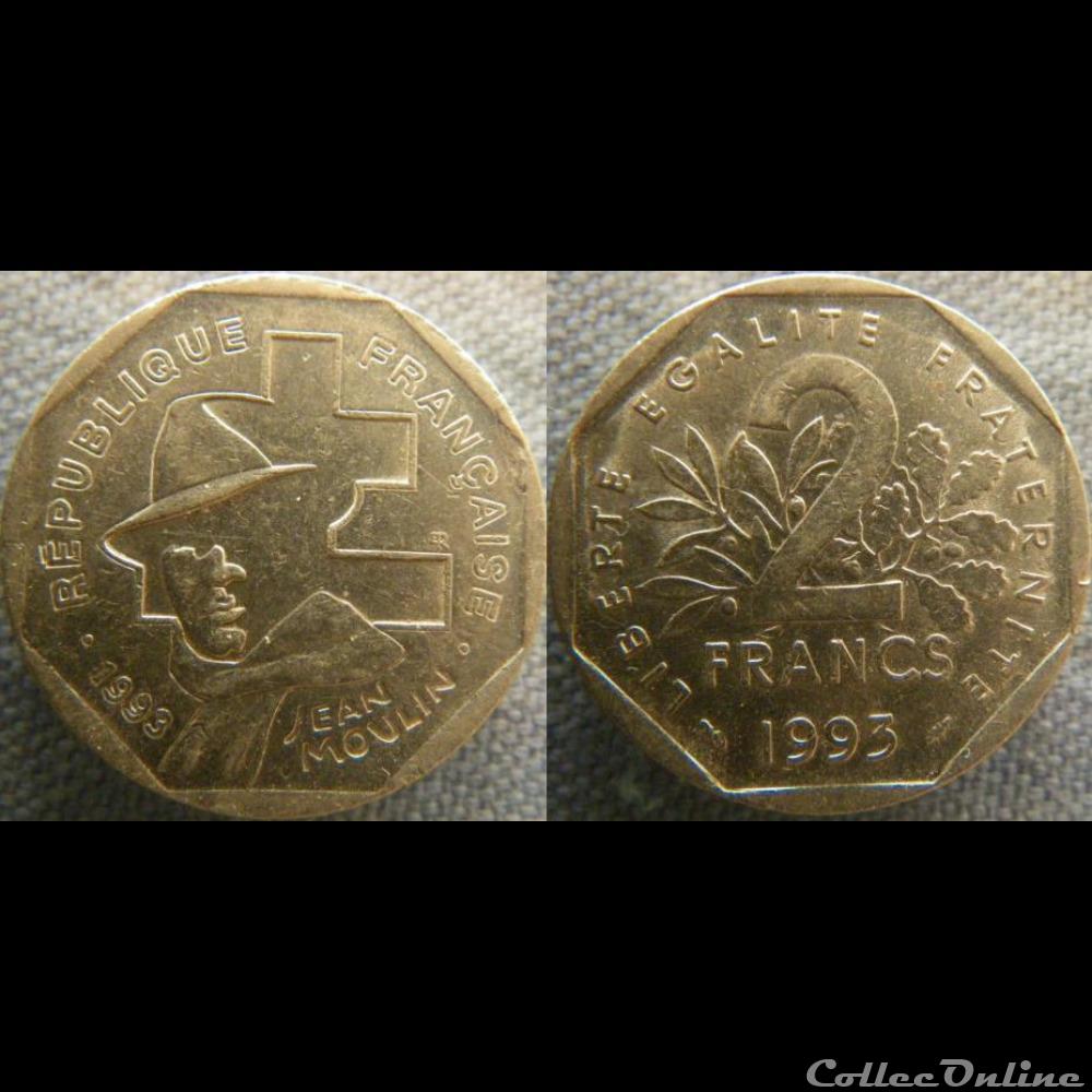 2 Francs 1993 Jean Moulin monnaie france moderne 2 francs 1993 jean moulin