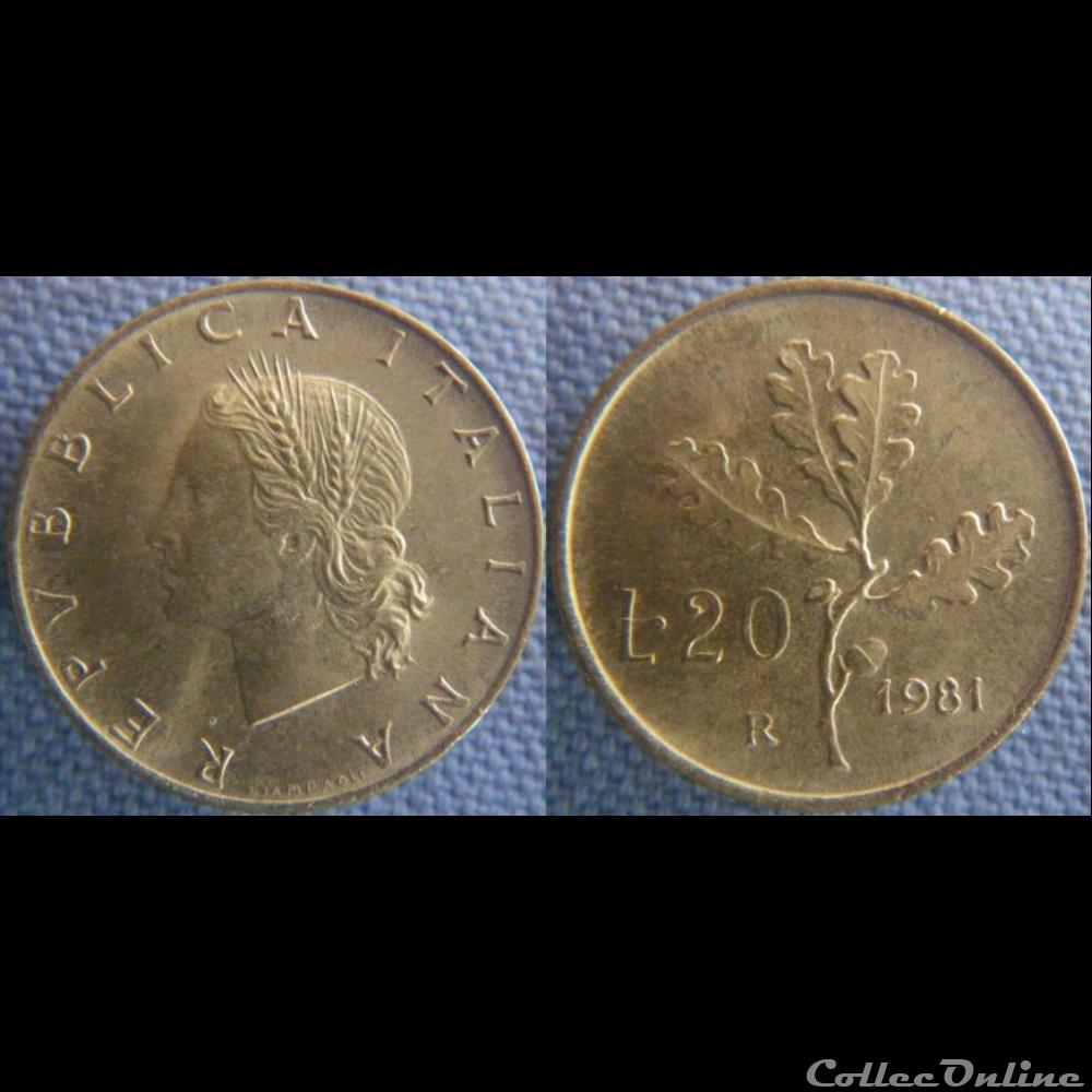 20 Lire 1981 monnaie monde italie 20 lire 1981