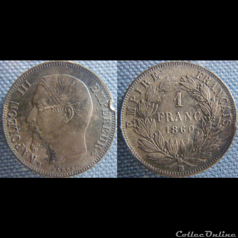1 Franc 1860 BB monnaie france moderne 1 franc 1860 bb