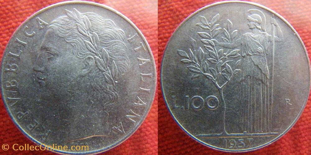 100 Lire 1957 monnaies monde italie 100 lire 1957
