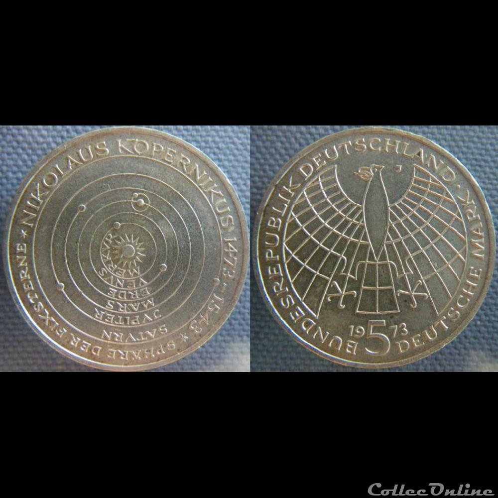 monnaie monde allemagne 5 mark 1973 j