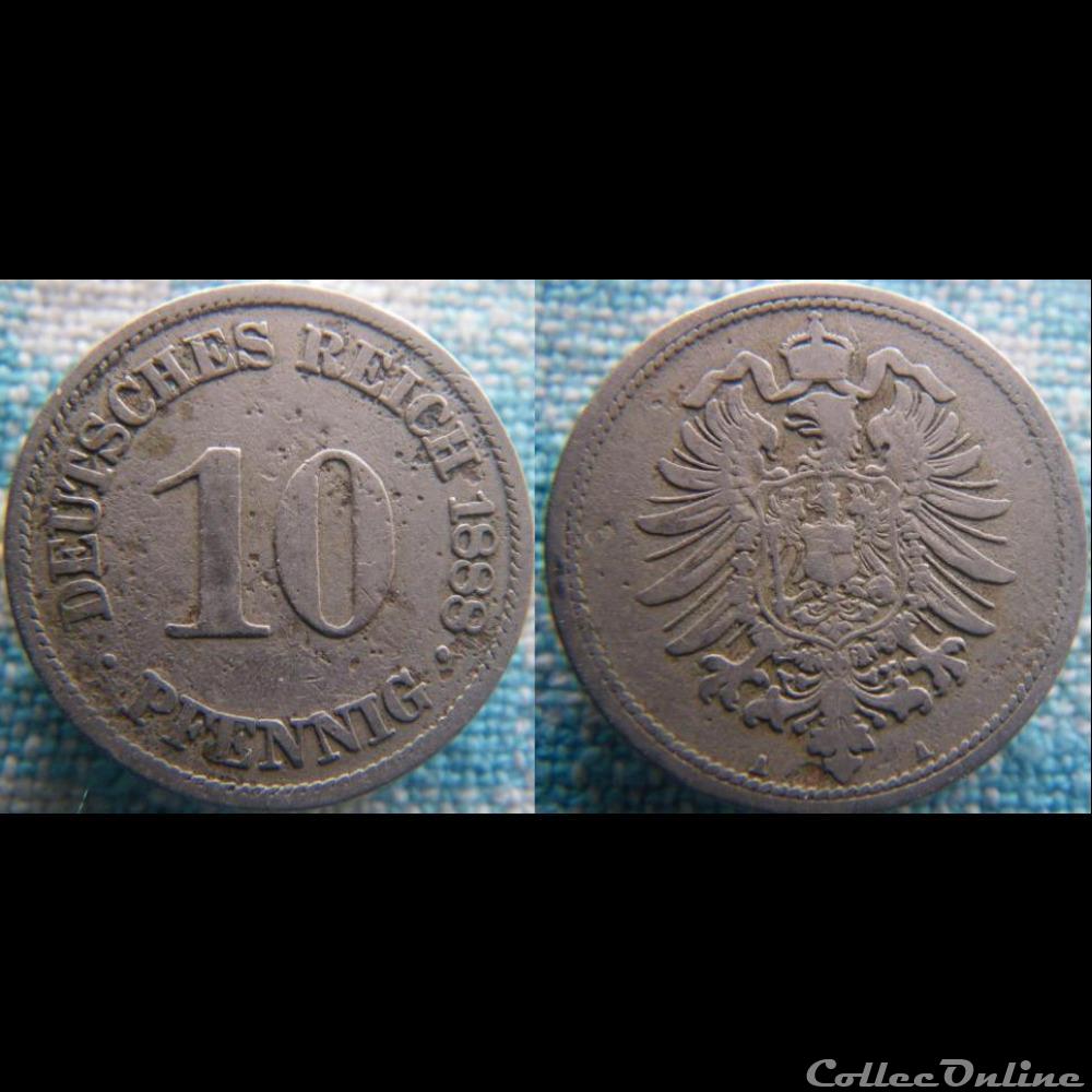 10 pfennig 1888 A monnaie monde allemagne 10 pfennig 1888 a