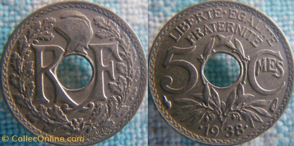 5 Centimes 1938 monnaie france a moderne 5 centimes 1938