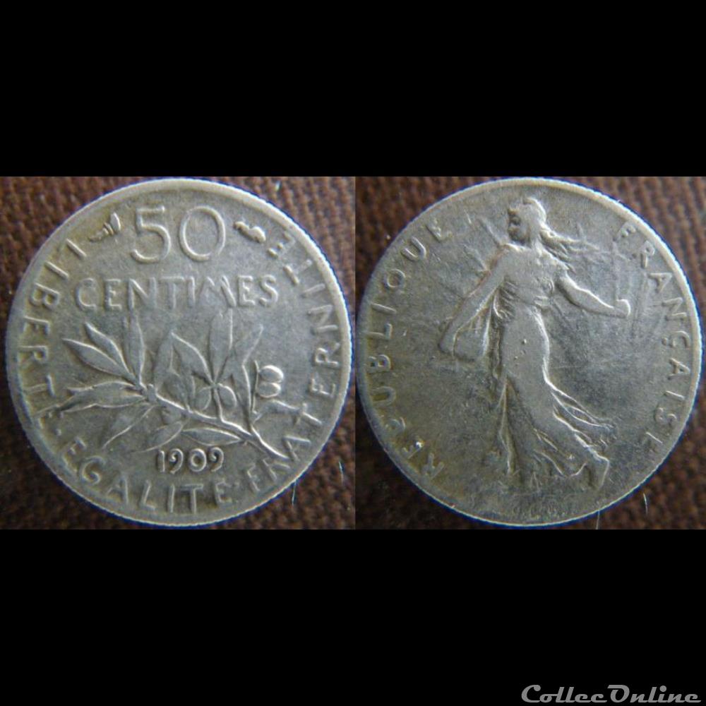 50 centimes 1909 monnaie france moderne 50 centimes 1909