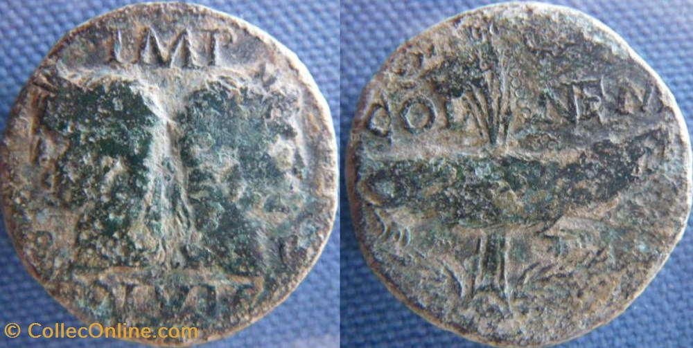 Auguste et Agrippa Dupondius Nîmes type IV monnaies antiques romaines imperiales republicaines auguste et agrippa dupondius nimes type iv