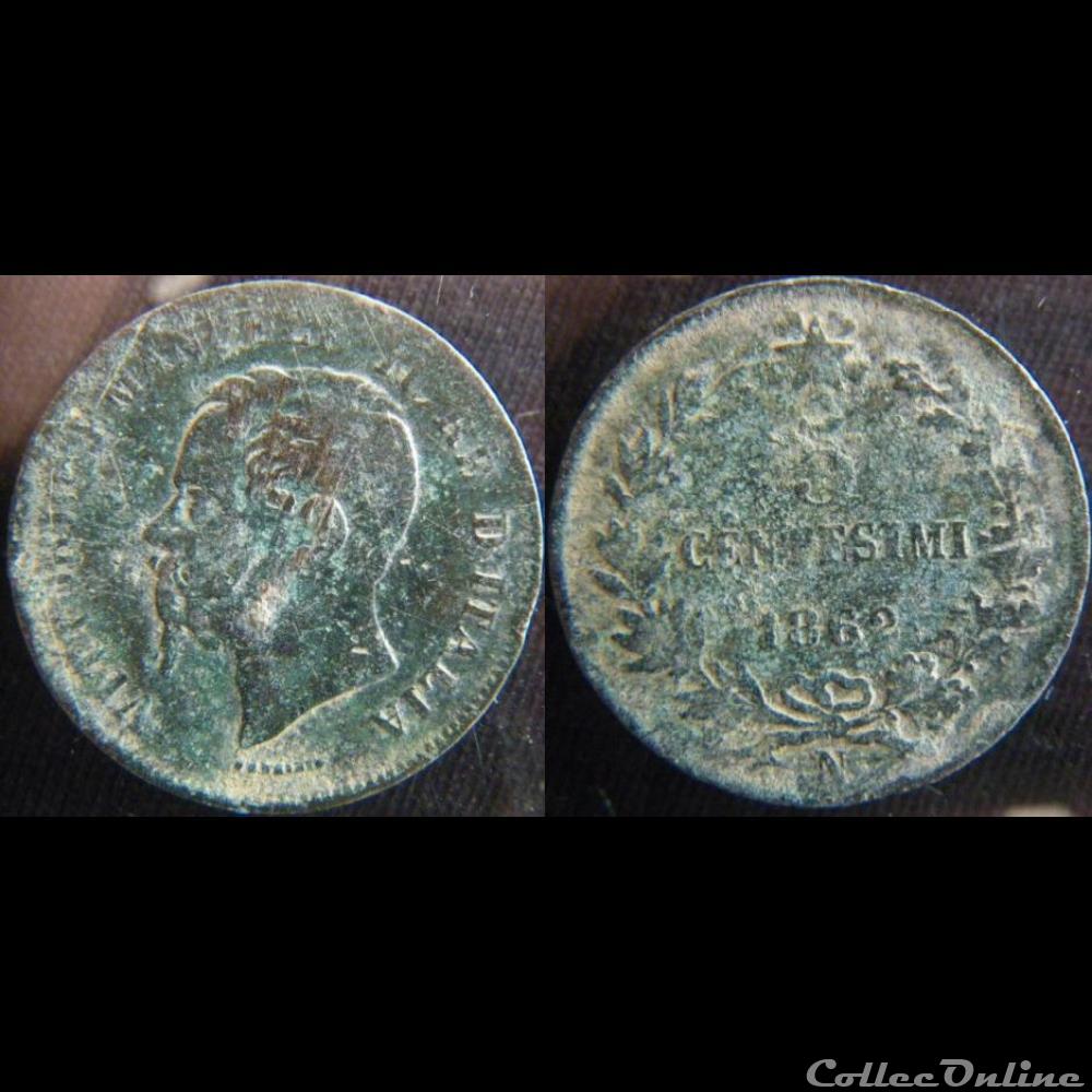 5 centesimi 1862 N monnaie monde italie 5 centesimi 1862 n