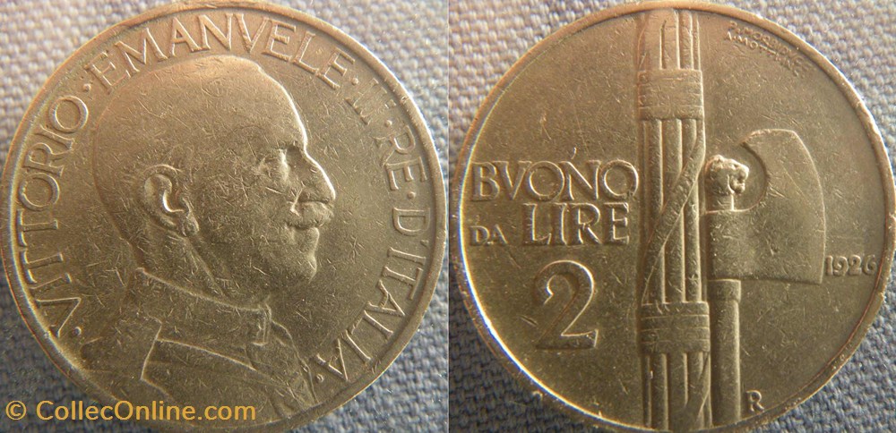 monnaie monde italie 2 lire 1926