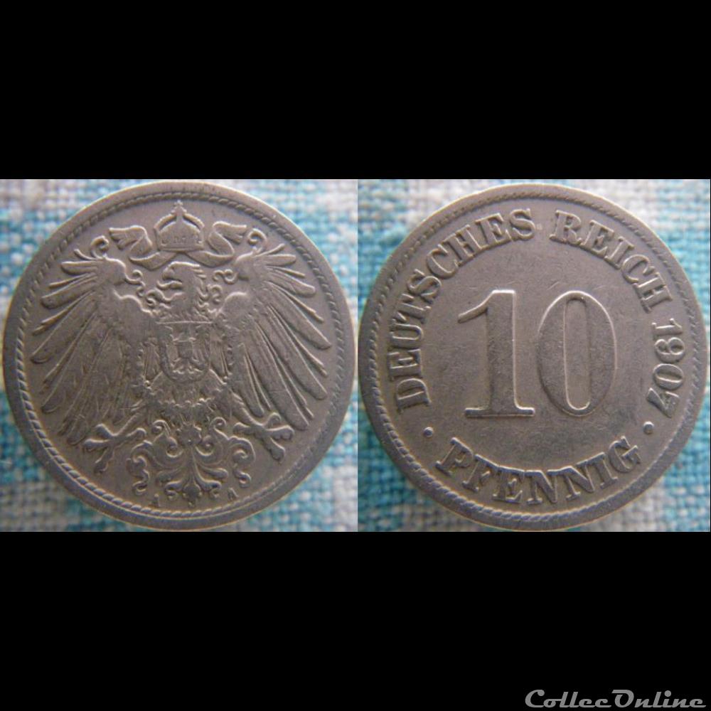 10 pfennig 1907 A monnaie monde allemagne 10 pfennig 1907 a