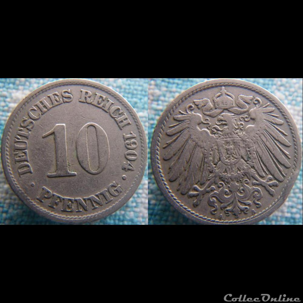 10 pfennig 1904 A monnaie monde allemagne 10 pfennig 1904 a