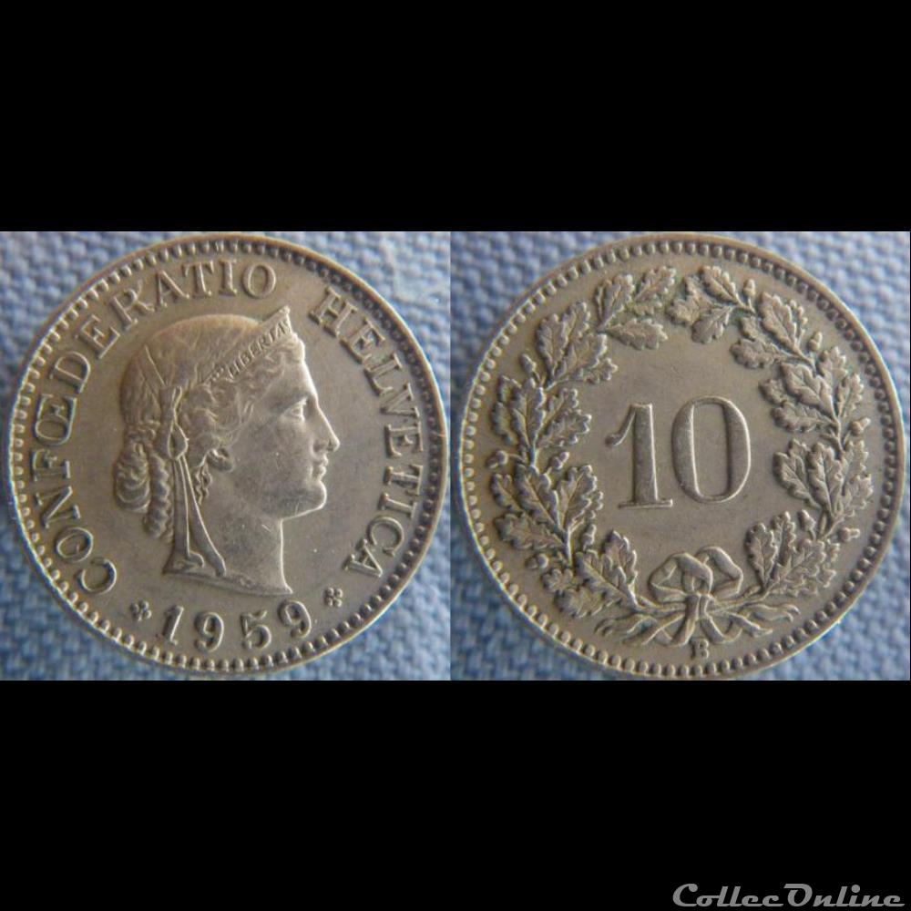 10 Rappen 1959 B monnaie monde suisse 10 rappen 1959 b
