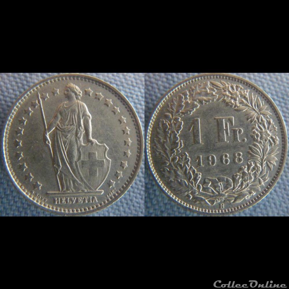 1 Franc 1968 B monnaie monde suisse 1 franc 1968 b