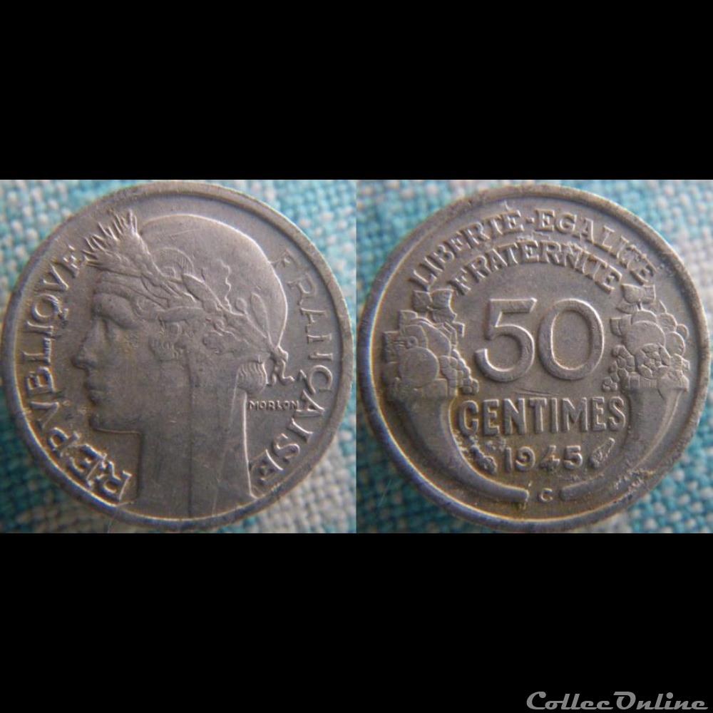 50 Centimes 1945 C monnaie france a moderne 50 centimes 1945 c
