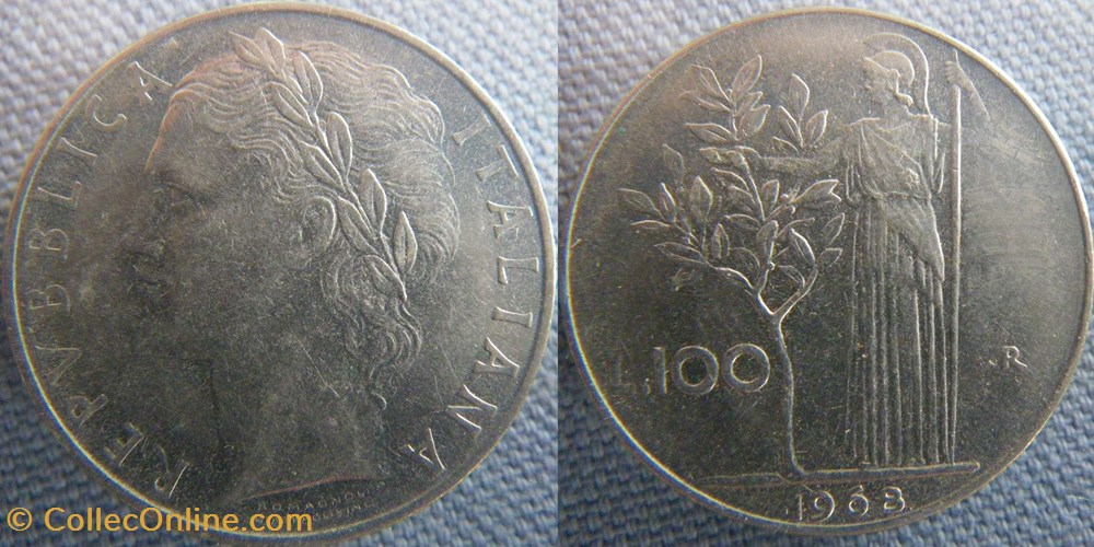100 Lire 1968 monnaie monde italie 100 lire 1968