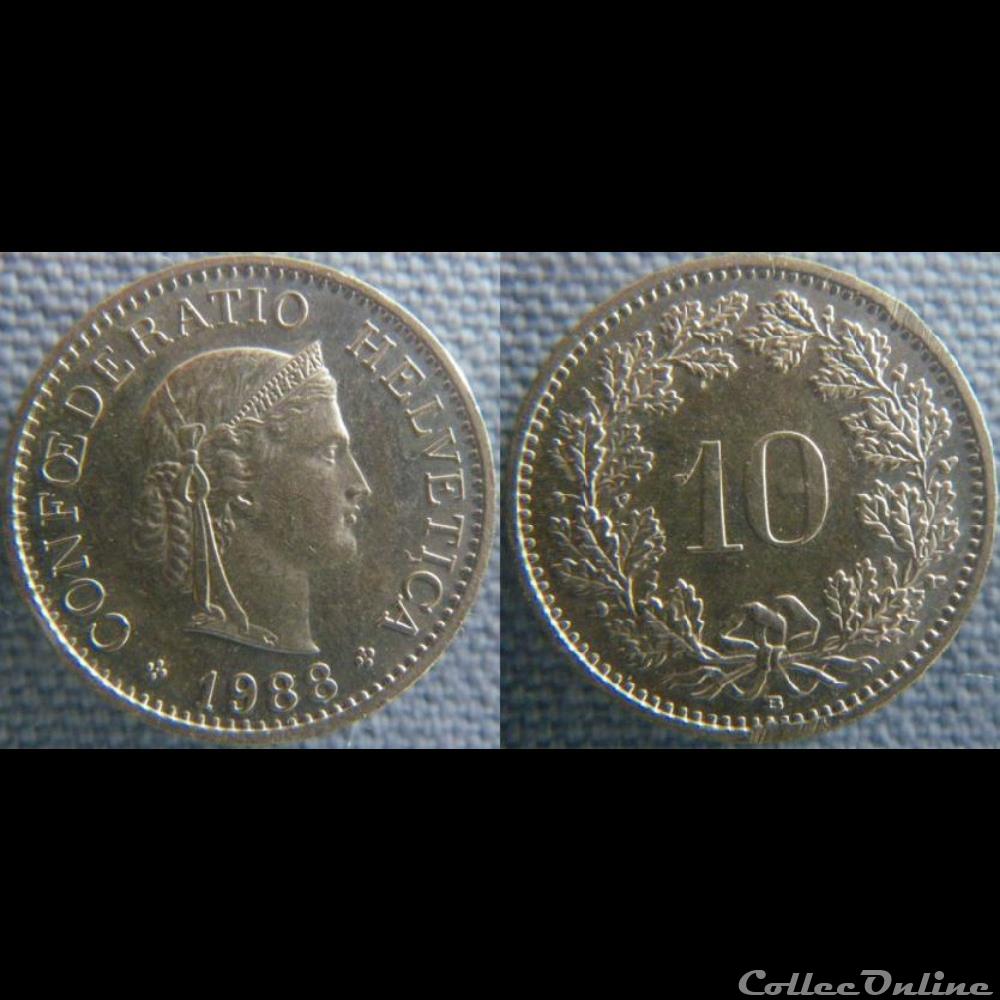 10 Rappen 1988 B monnaie monde suisse 10 rappen 1988 b