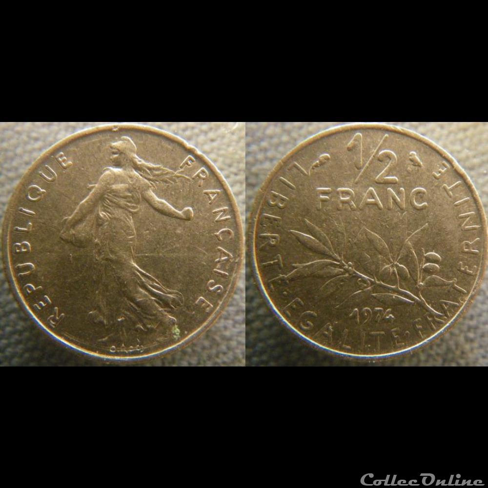 Demi Franc 1974 monnaie france moderne demi franc 1974