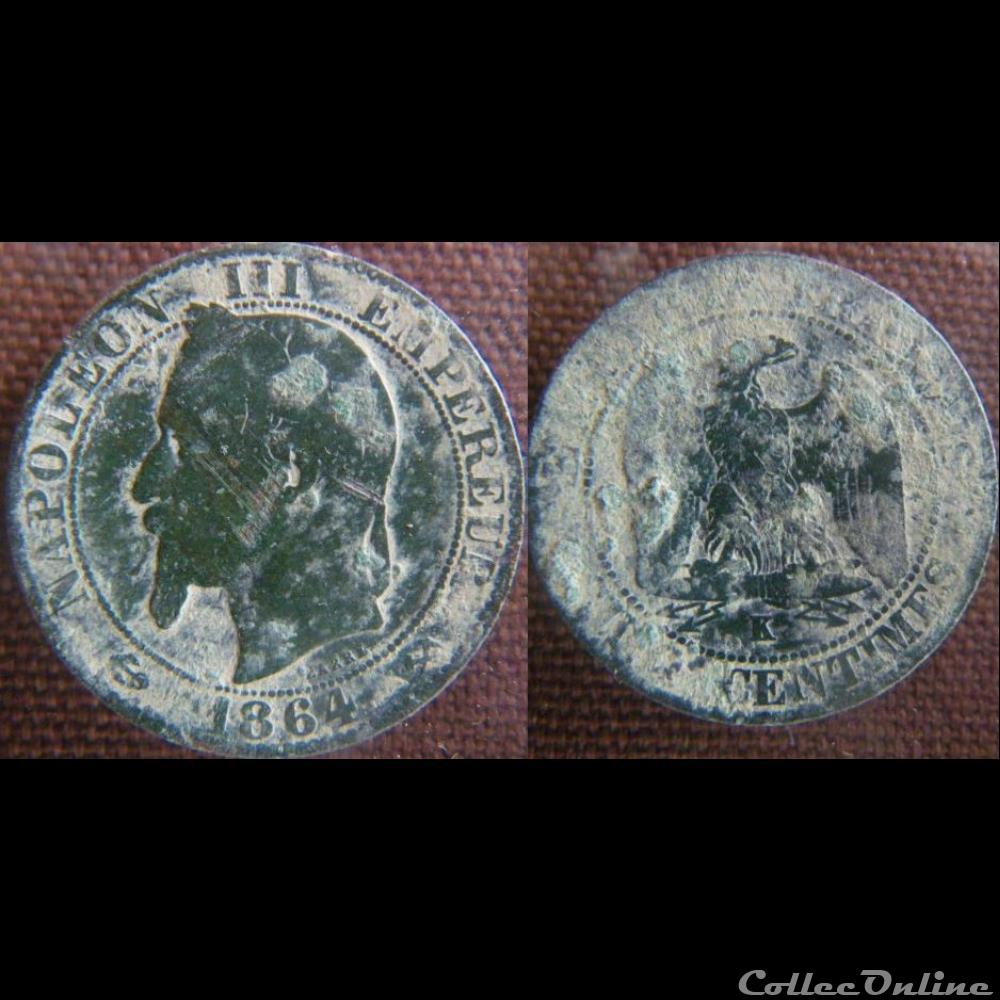 monnaie france moderne 5 centimes 1864 k