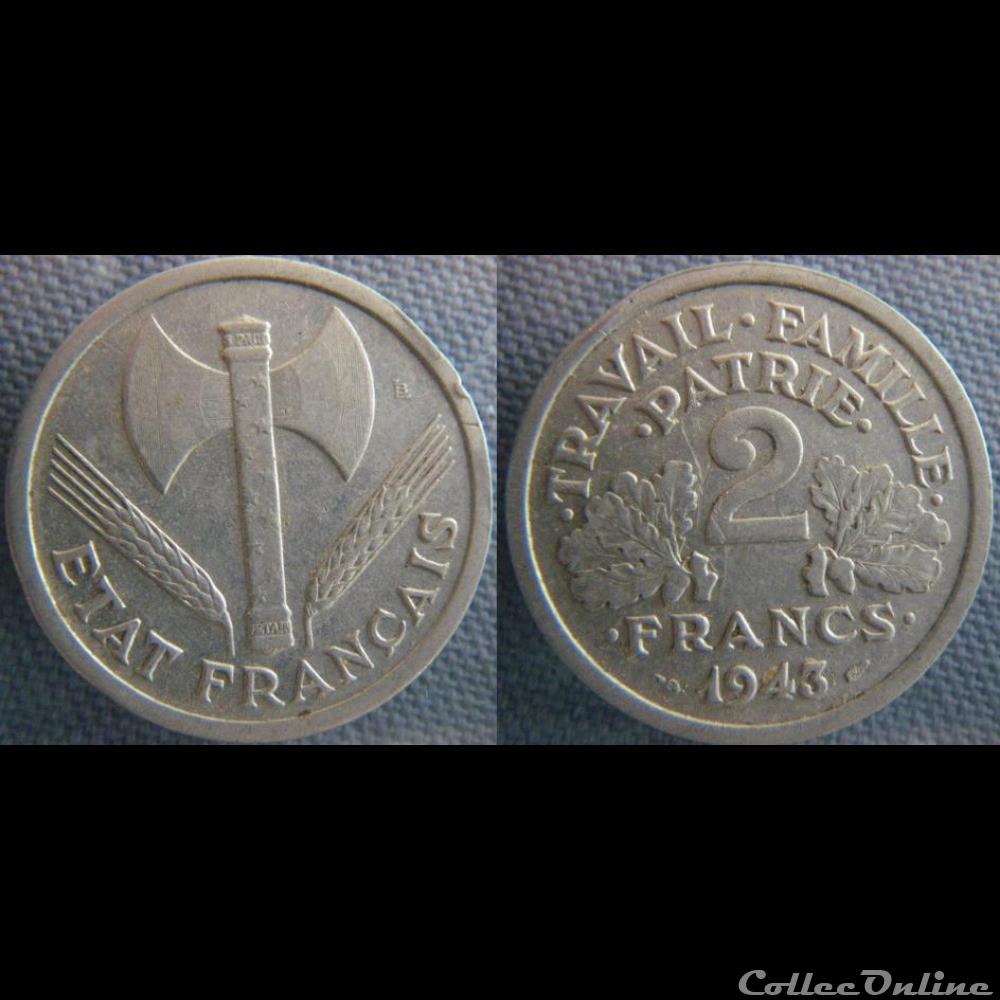 2 Francs 1943 monnaie france moderne 2 francs 1943