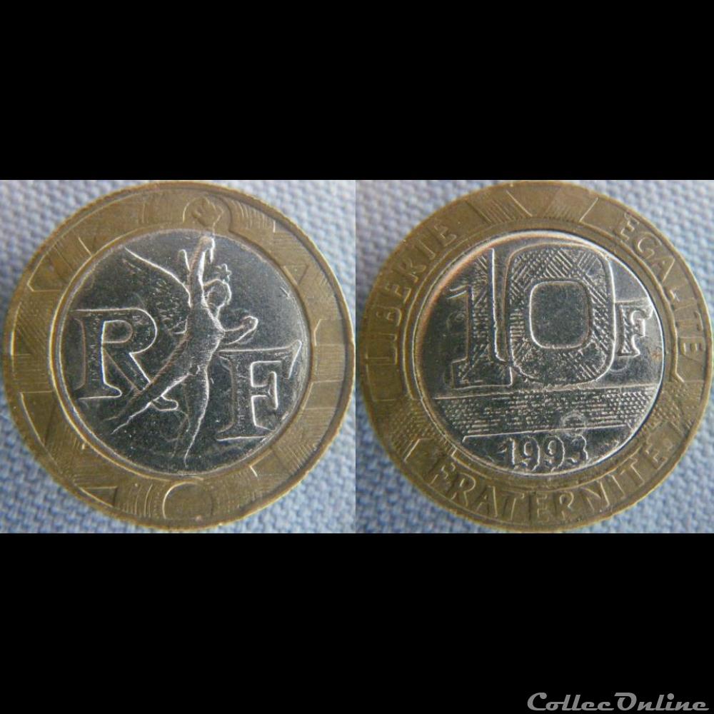 10 Francs 1993 - Faux monnaie france moderne 10 francs 1993 faux
