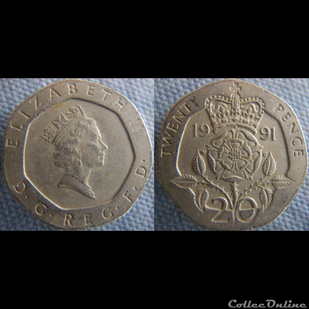 20 Pence 1991 monnaie monde royaume uni 20 pence 1991