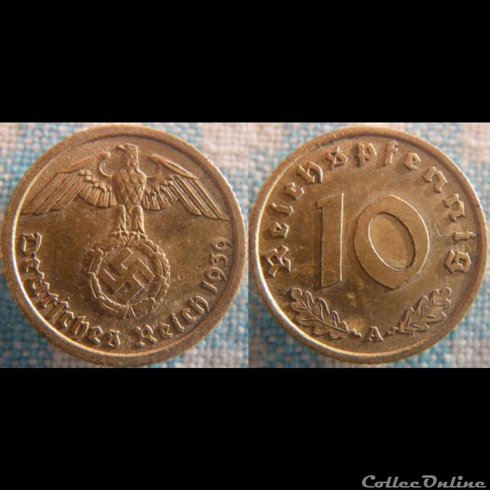 10 Reichspfennig 1939 A monnaie monde allemagne 10 reichspfennig 1939 a
