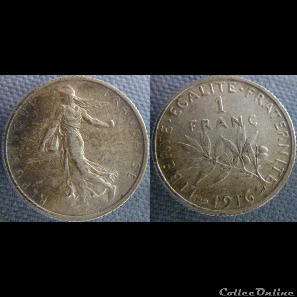 monnaie france moderne 1 franc 1916