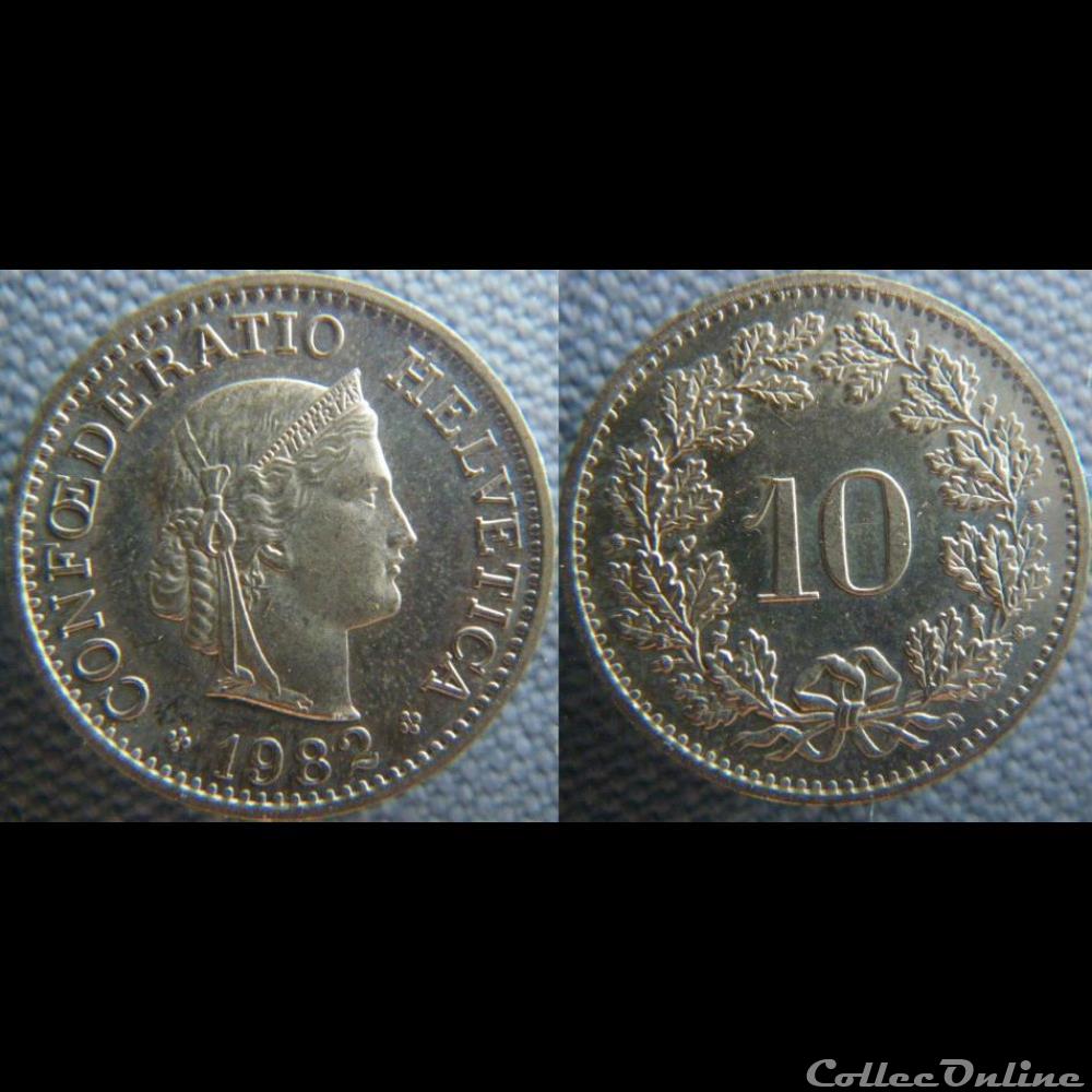 10 Rappen 1982 monnaie monde suisse 10 rappen 1982