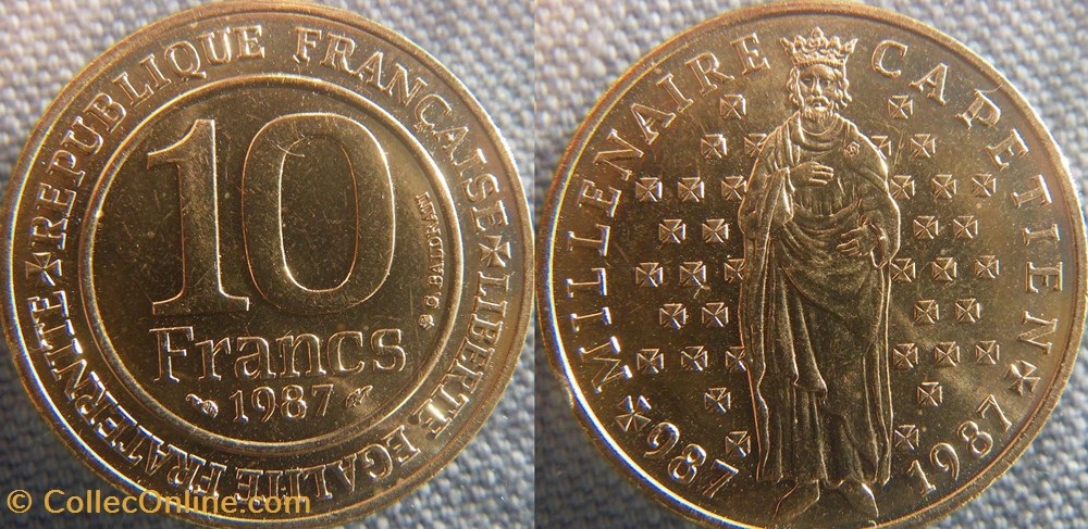 monnaie france moderne 10 francs 1987 hugues capet