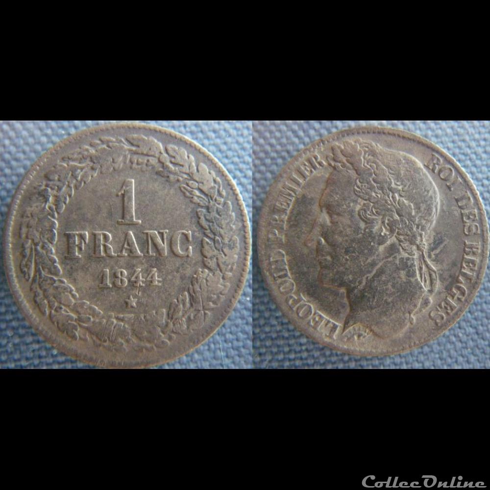 1 franc 1844 fr monnaie monde belgique 1 franc 1844 fr