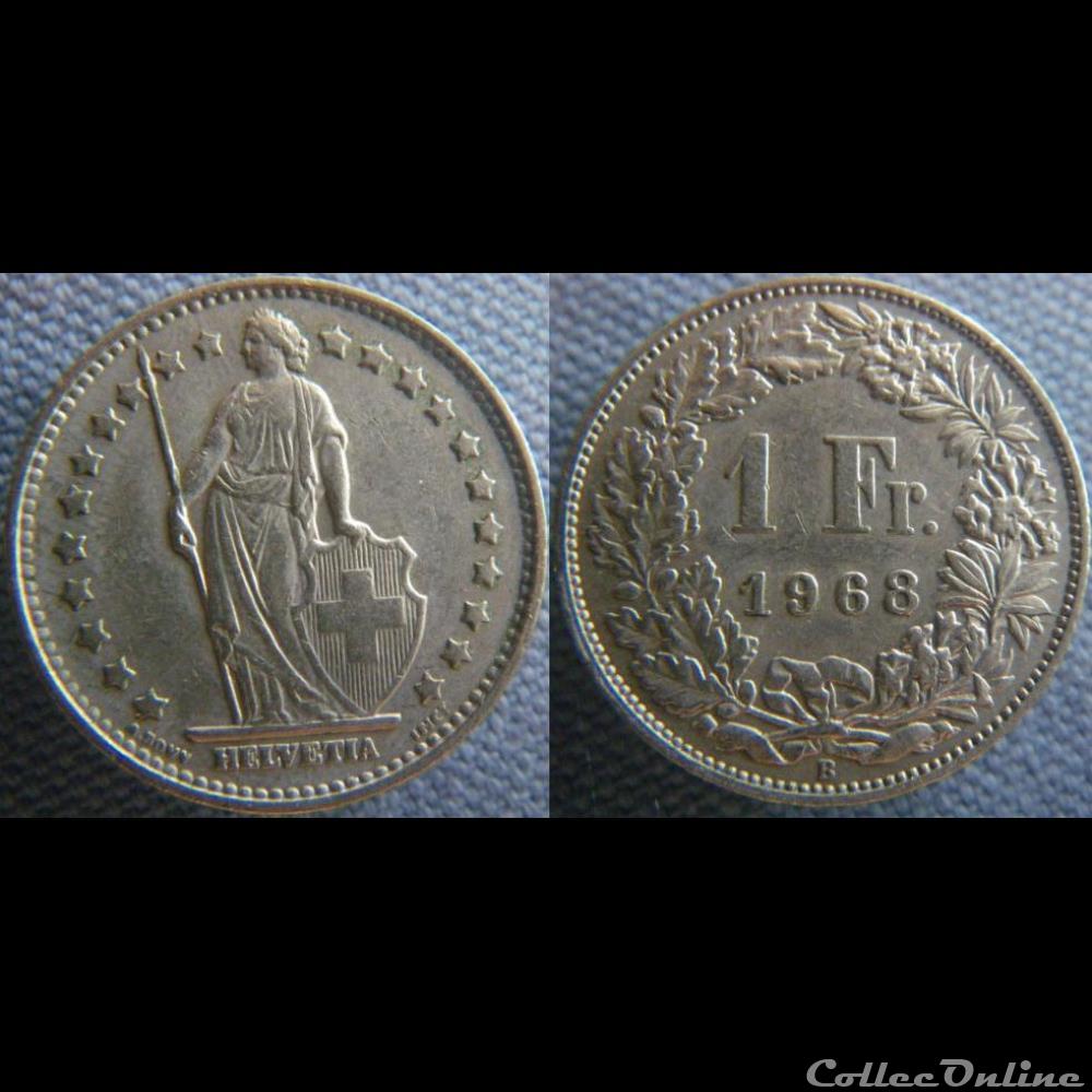 1 Franc 1968 B monnaie monde suisse 1 franc 1968 b