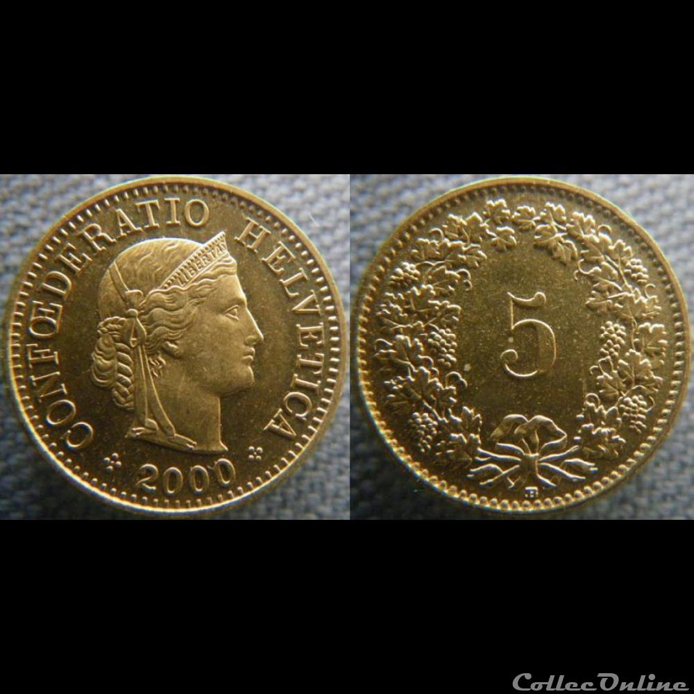 5 Rappen 2000 B monnaie monde suisse 5 rappen 2000 b