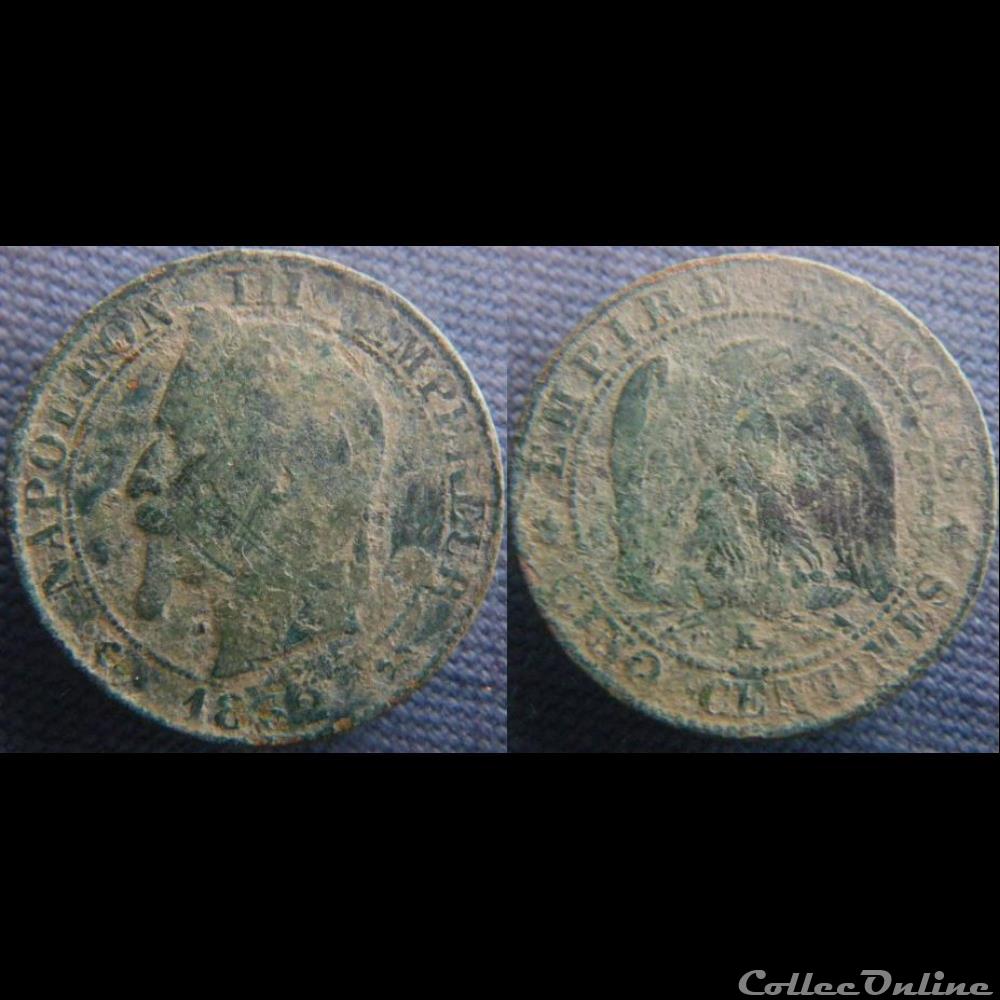 monnaie france moderne 5 centimes 1862 k