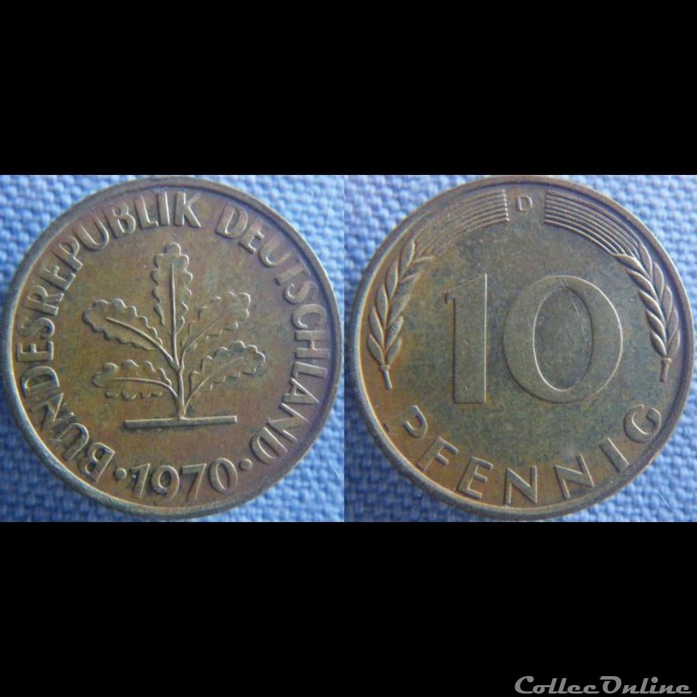 10 Pfennig 1970 D monnaie monde allemagne 10 pfennig 1970 d
